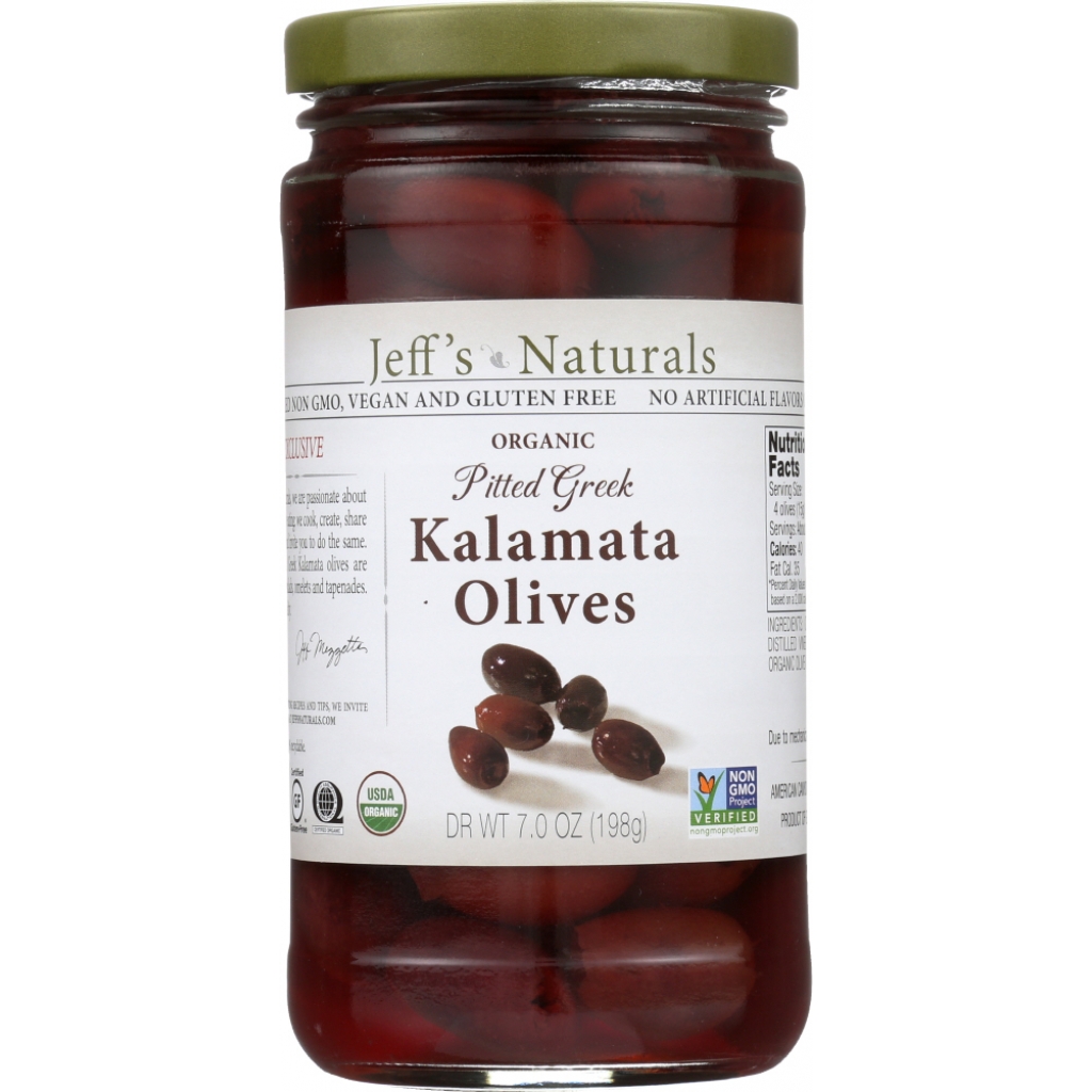 Organic Pitted Whole Greek Kalamata Olives – 7 oz