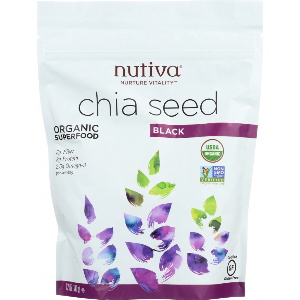 Organic Black Chia Seeds, 12 oz