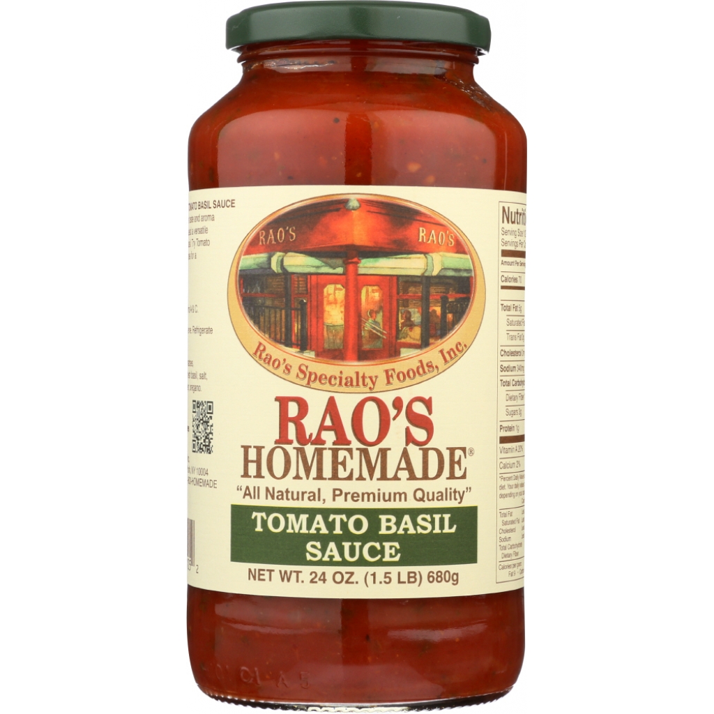 Slow-Simmered Homemade Tomato Basil Sauce - 24 oz