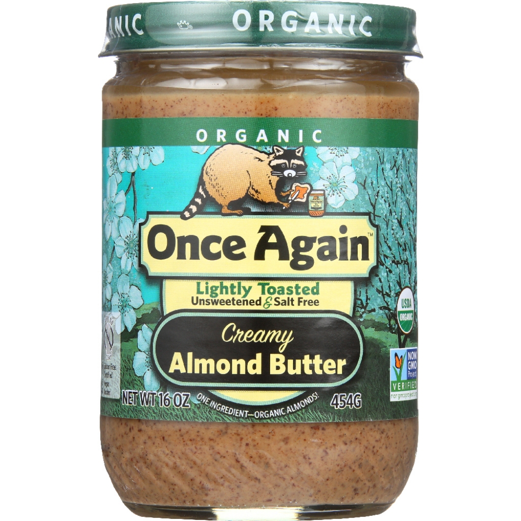 Organic Almond Butter - Creamy and Lightly Toasted - 16 oz