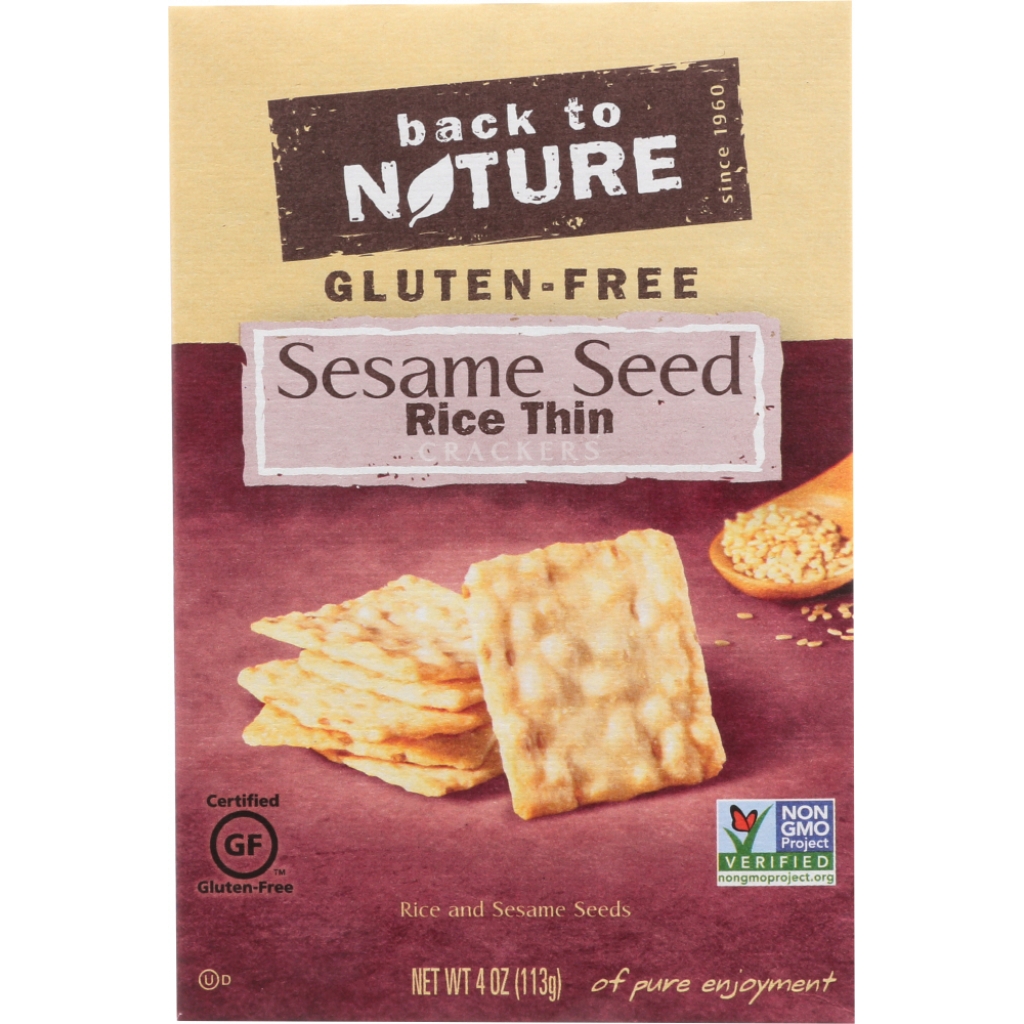 Gluten-Free Sesame Seed Rice Thin Crackers