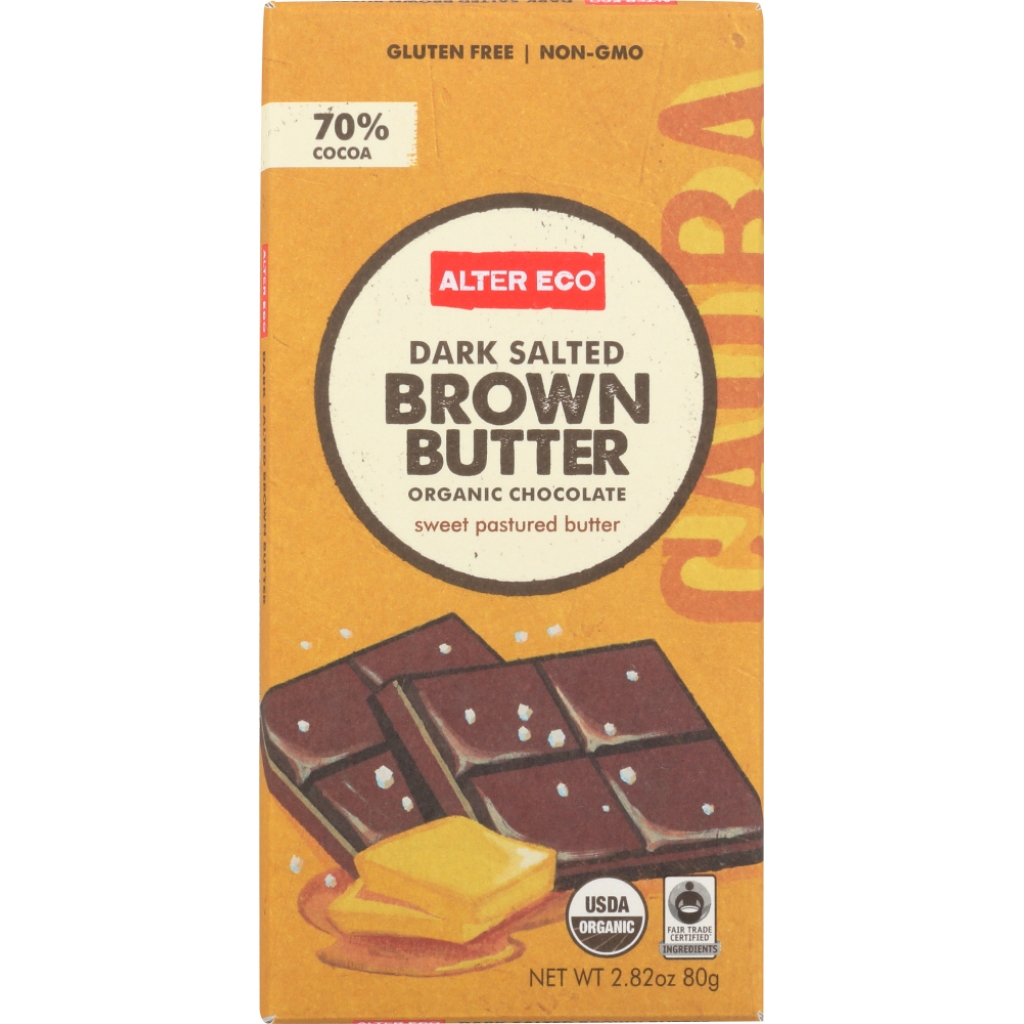 Organic Dark Salted Brown Butter Chocolate, 2.82 oz