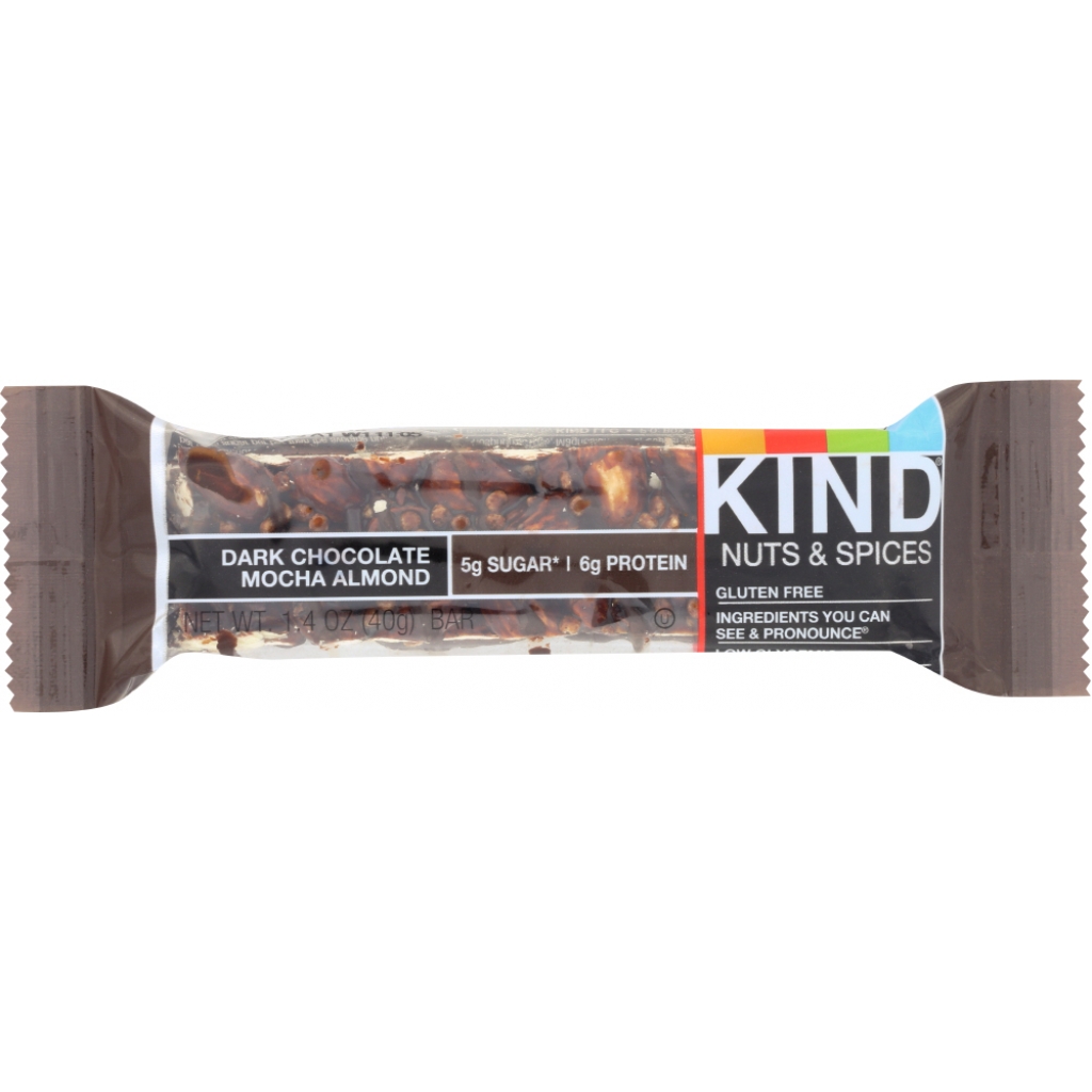 Nuts and Spices Dark Chocolate Mocha Almond Bar, 1.4 oz