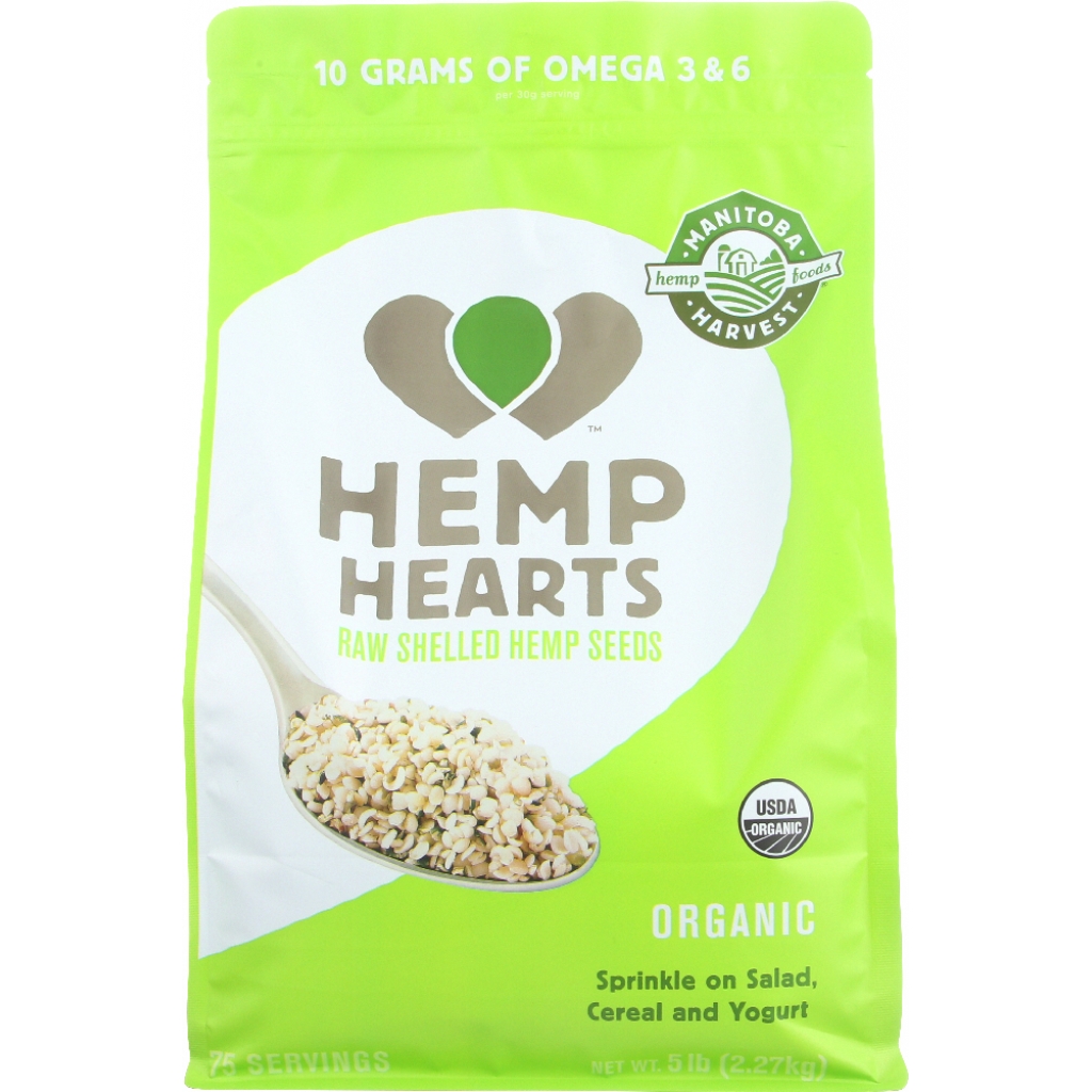 Certified Organic Raw Shelled Hemp Hearts (5 lb)