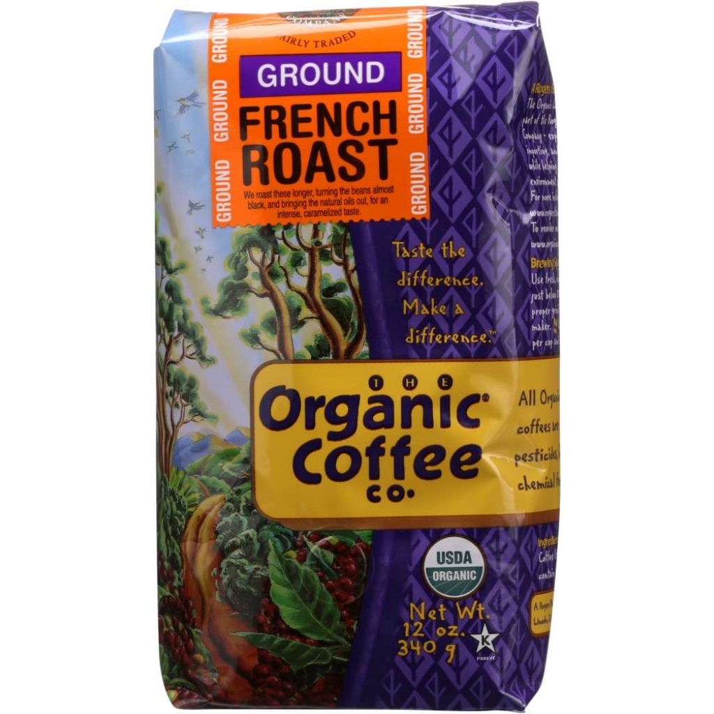 Organic French Roast Ground Coffee, 12 oz