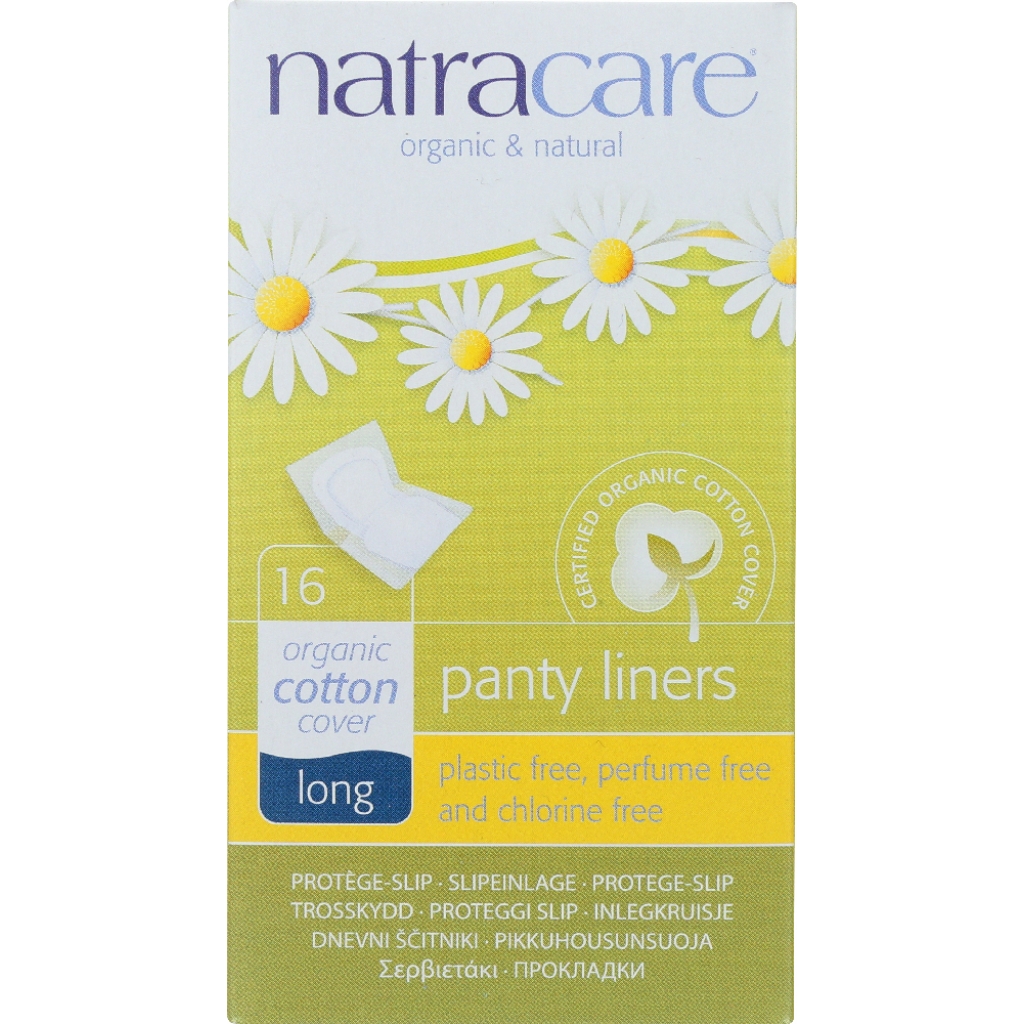 Natural Long Panty Liners – Organic Comfort, 16 each