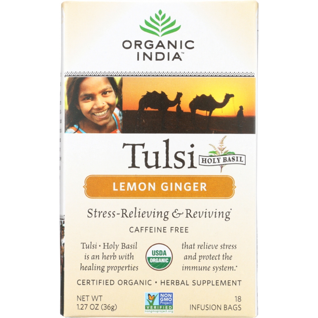 Luxurious Tulsi Lemon Ginger Tea, 18 Tea Bags