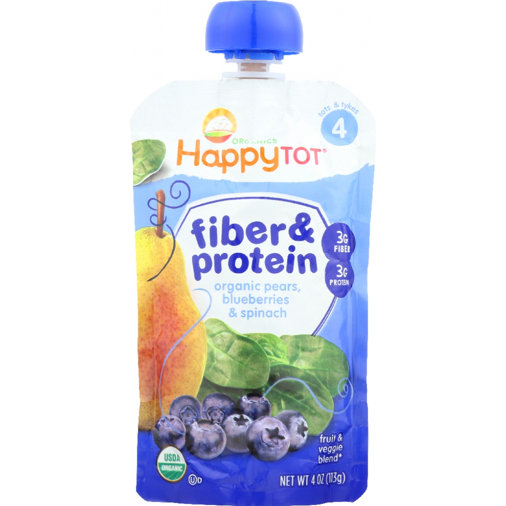 Fiber & Protein Toddler Snack - Pears, Blueberries & Spinach - 4 oz