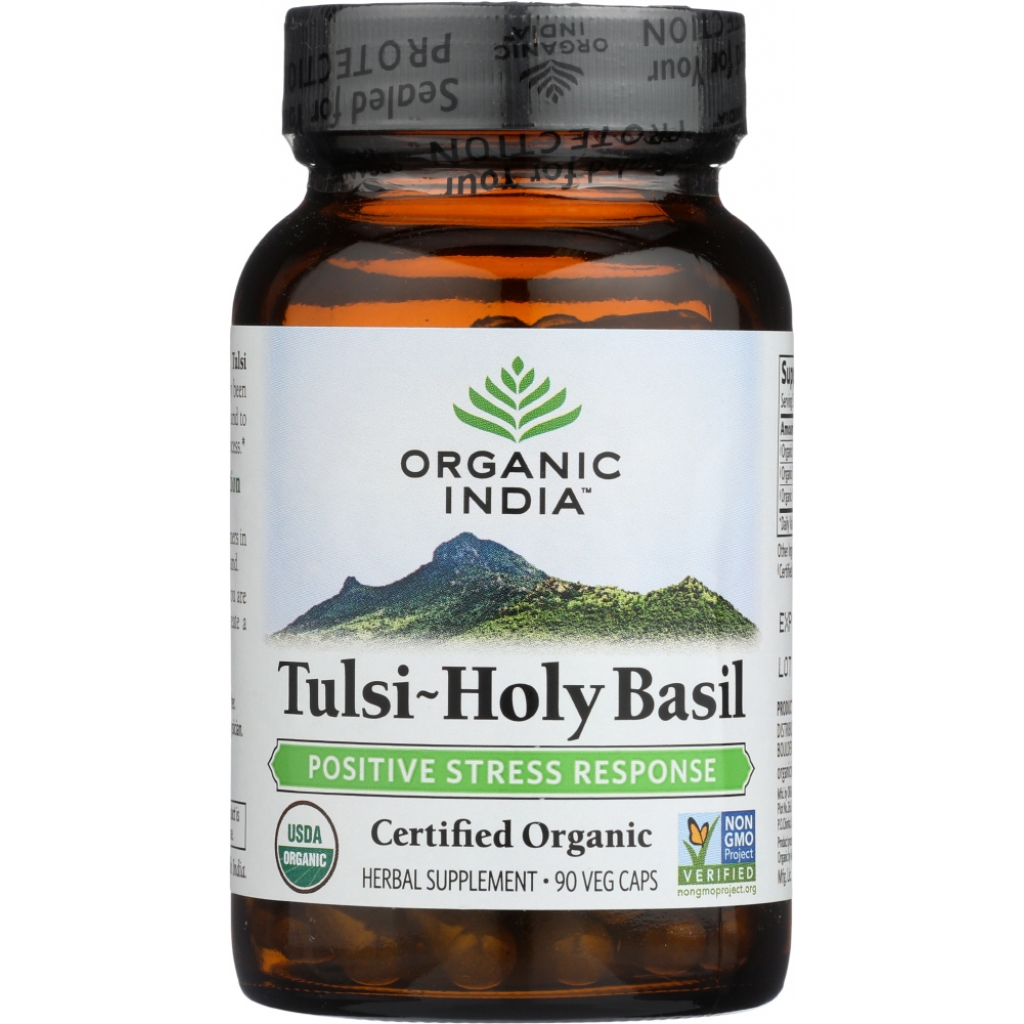 Organic Tulsi (Holy Basil) Capsules - 90 Veggie Caps