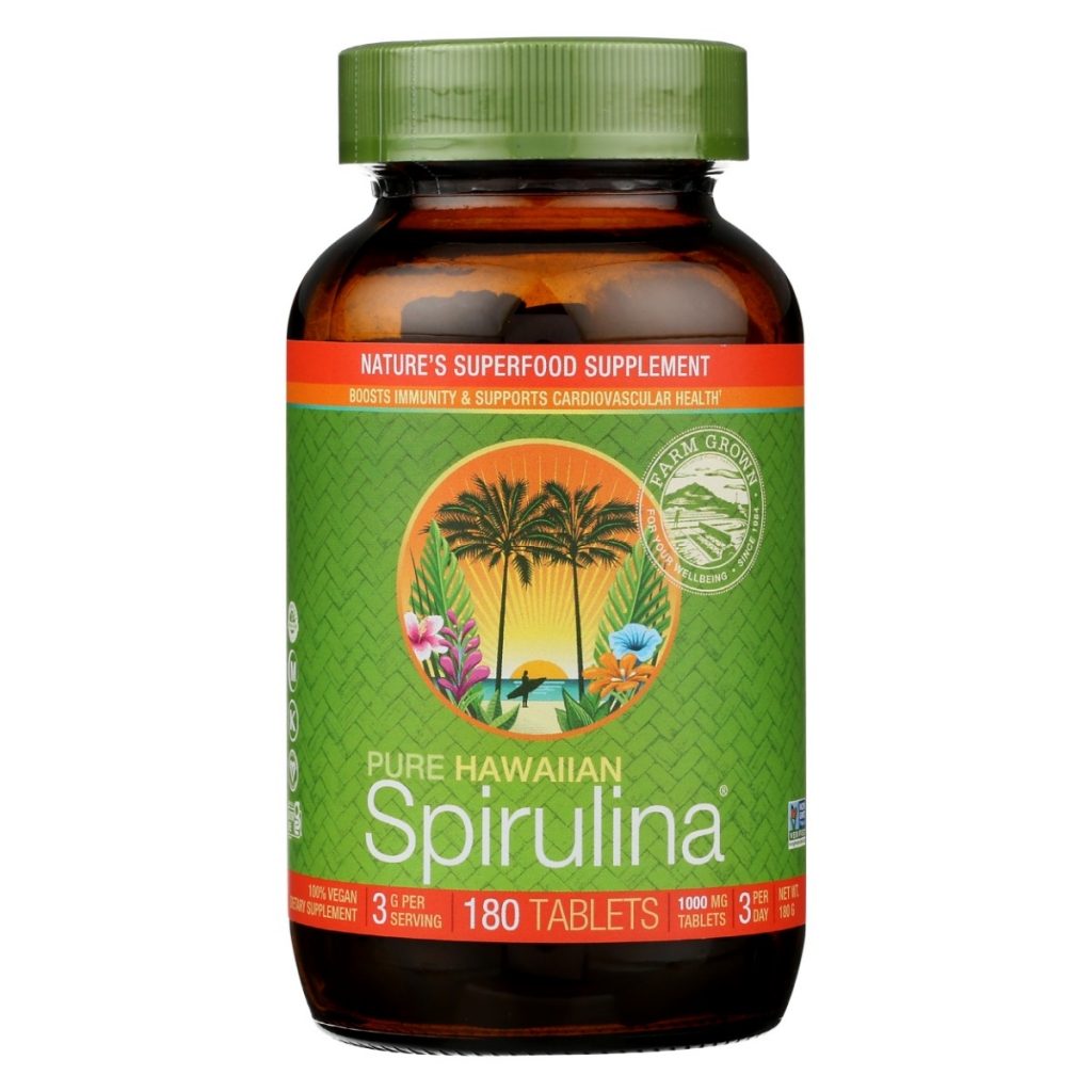 Hawaiian Spirulina Capsules – Nutrient-Rich Superfood, 1000mg, 180 Tabs