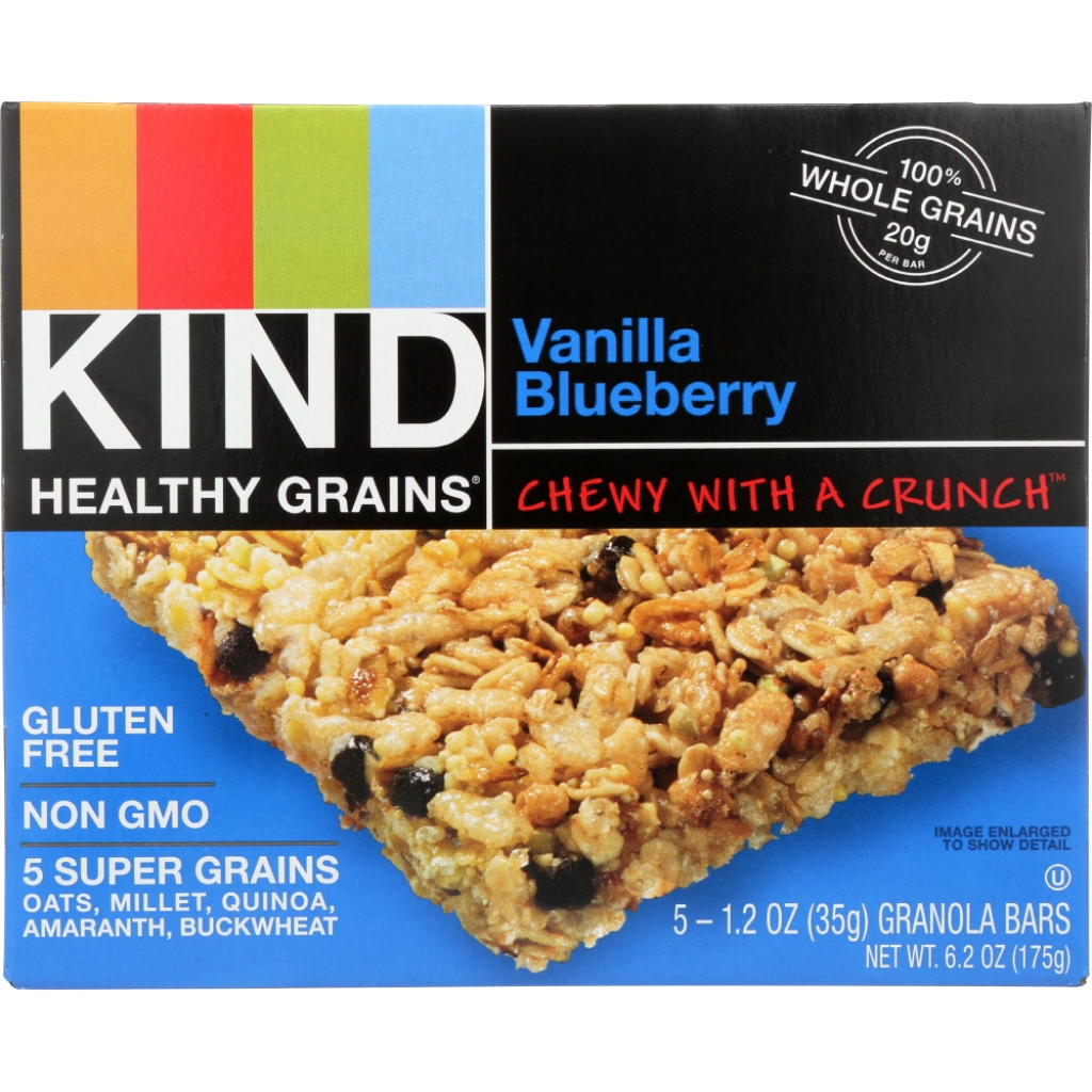 Healthy Grains Granola Bars - Vanilla Blueberry, 5 Count, 6.2 oz