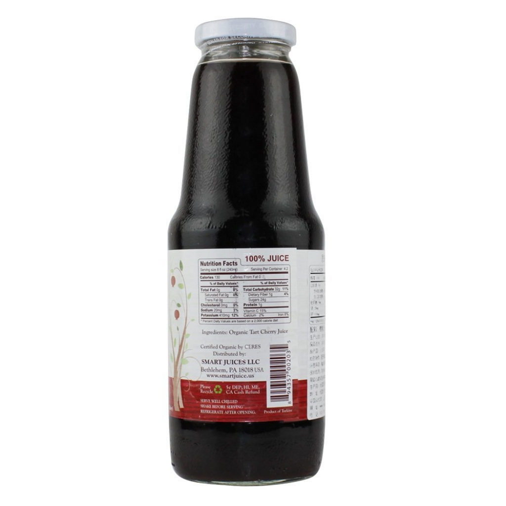 100% Juice Organic Tart Cherry - Refreshingly Sweet and Sour