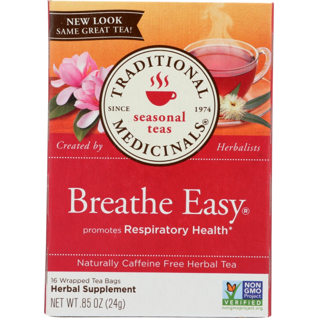 Breathe Easy Caffeine-Free Herbal Tea - 16 Tea Bags