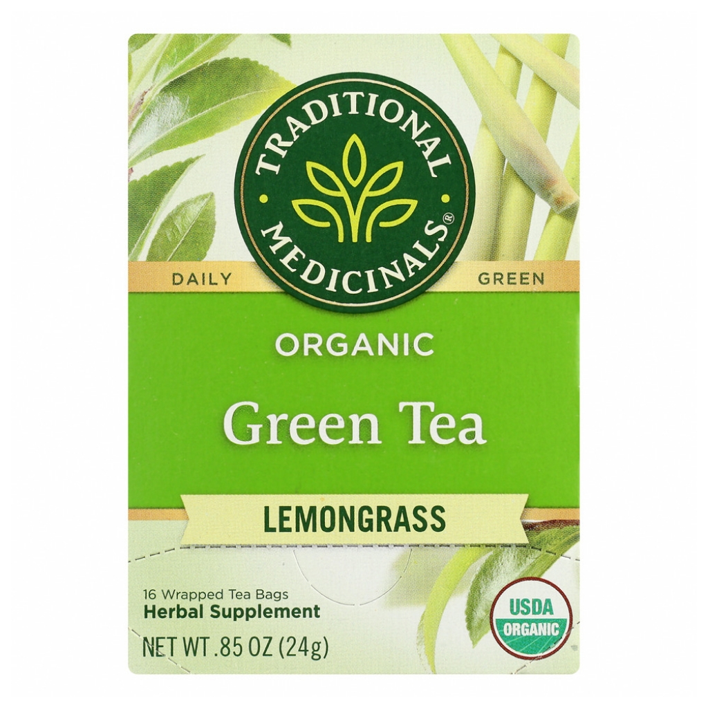 Organic Green Tea with Lemongrass, 16 Tea Bags