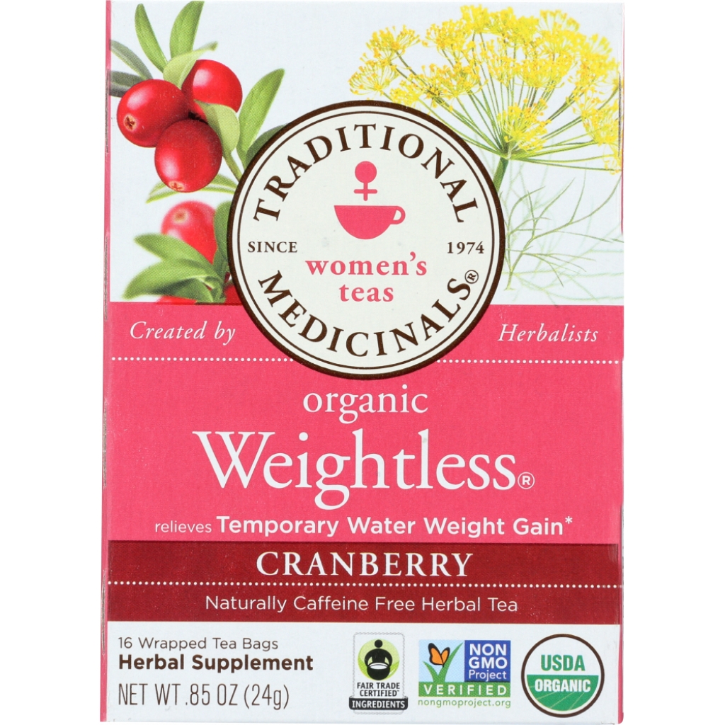 Organic Weightless Cranberry Herbal Tea - 16 Tea Bags