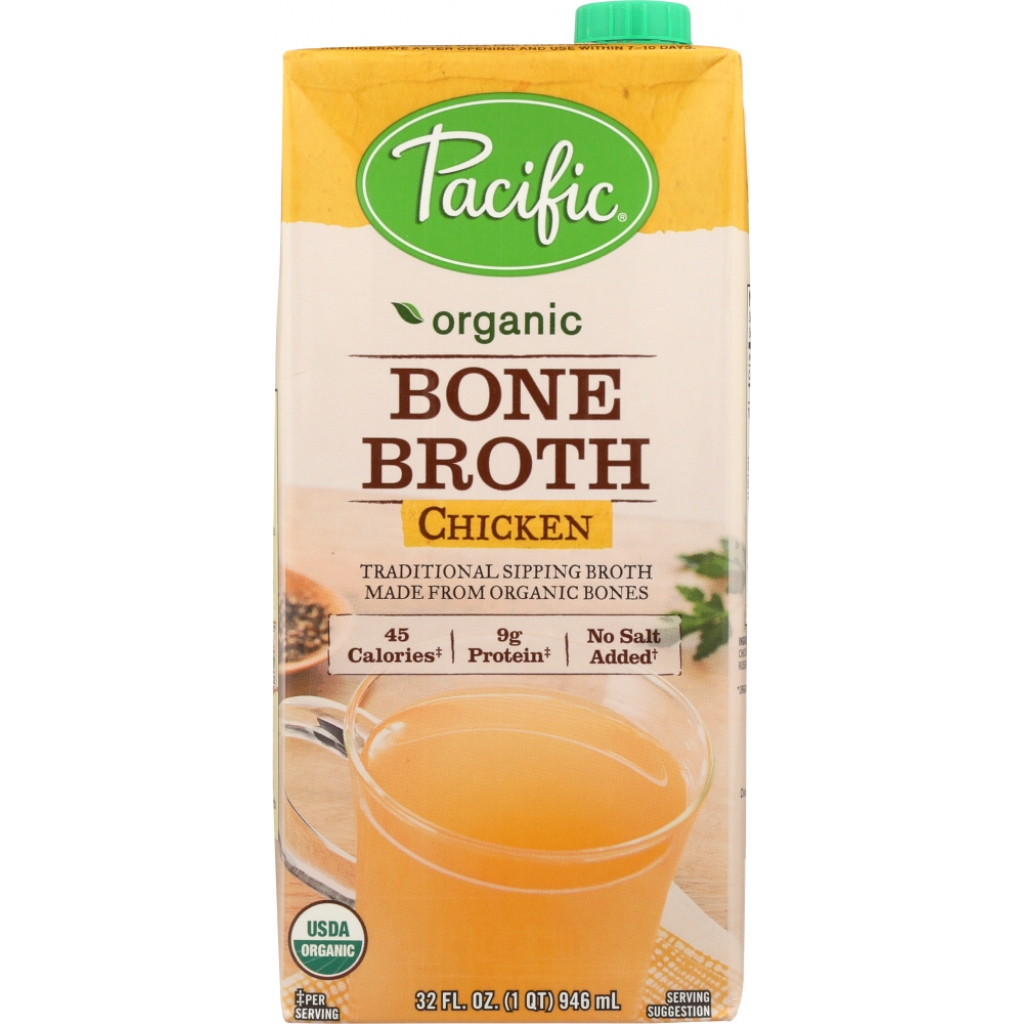 Organic Chicken Bone Broth, 32 oz - Nutrient-Rich Flavor