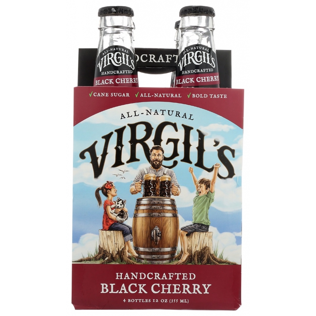 Handcrafted Black Cherry Soda 4-Pack, 48 oz