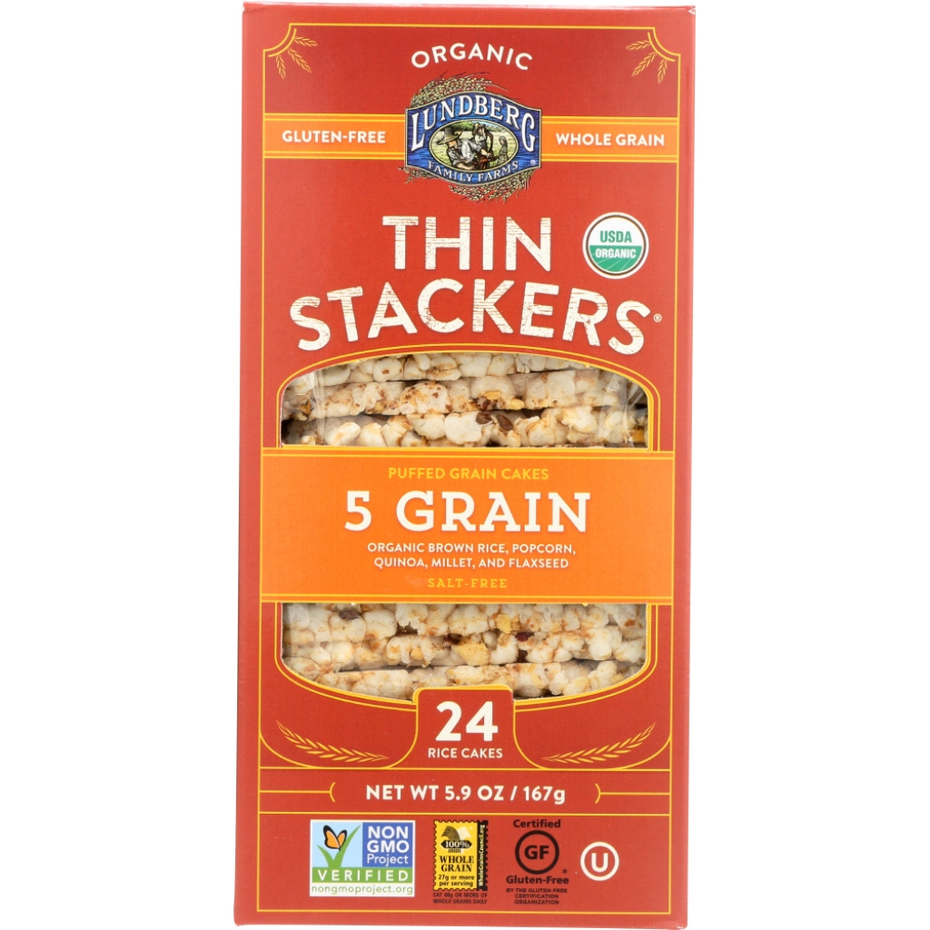 Five-Grain Thin Stackers Rice Cakes, 5.9 oz