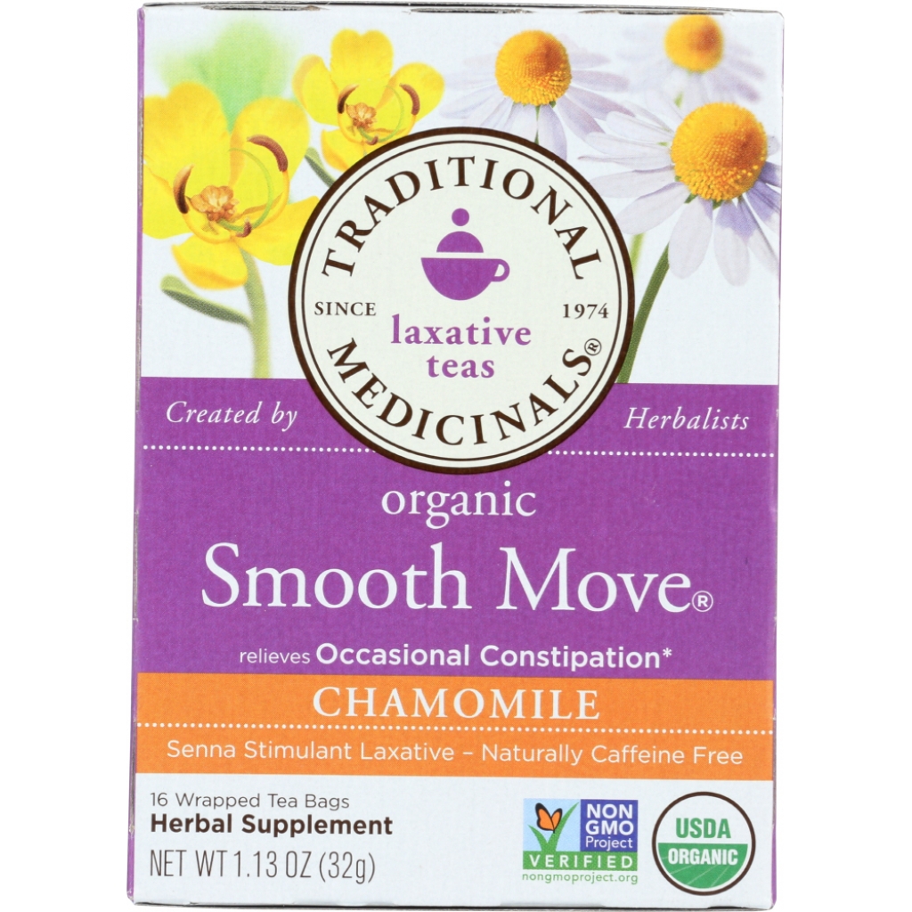 Organic Chamomile Herbal Tea for Gentle Relief, 16 Tea Bags