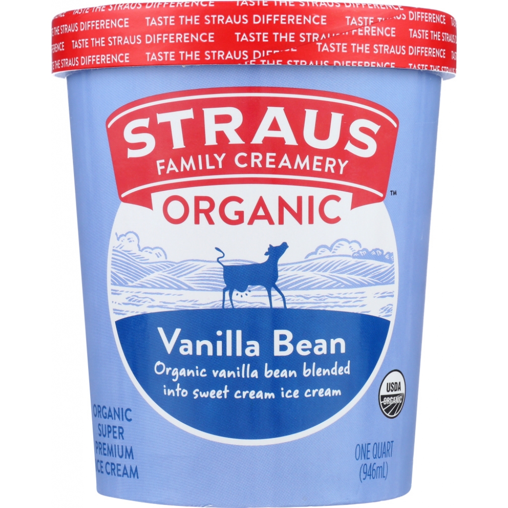 Creamy Organic Vanilla Bean Ice Cream - 1 Quart