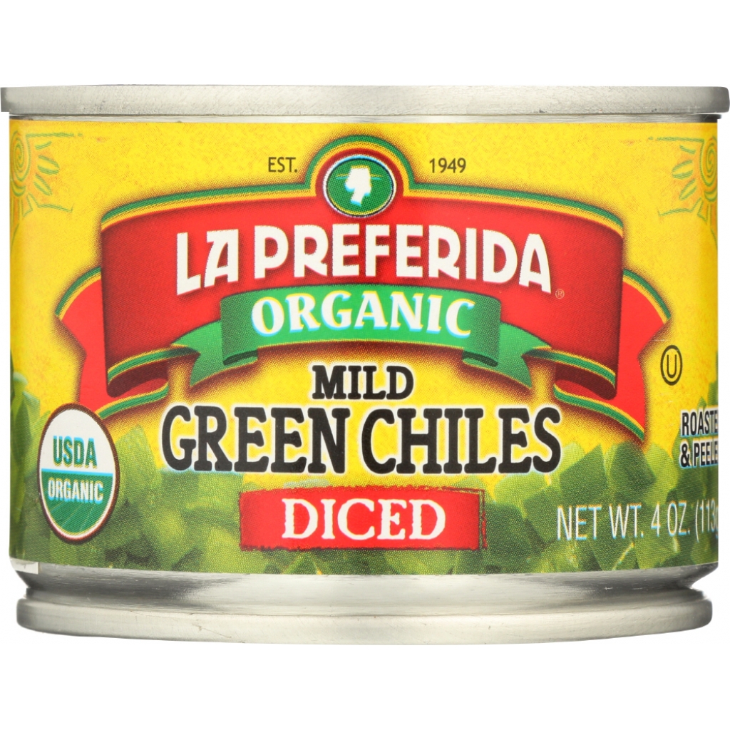 Organic Diced Green Chiles, Mild, 4 oz