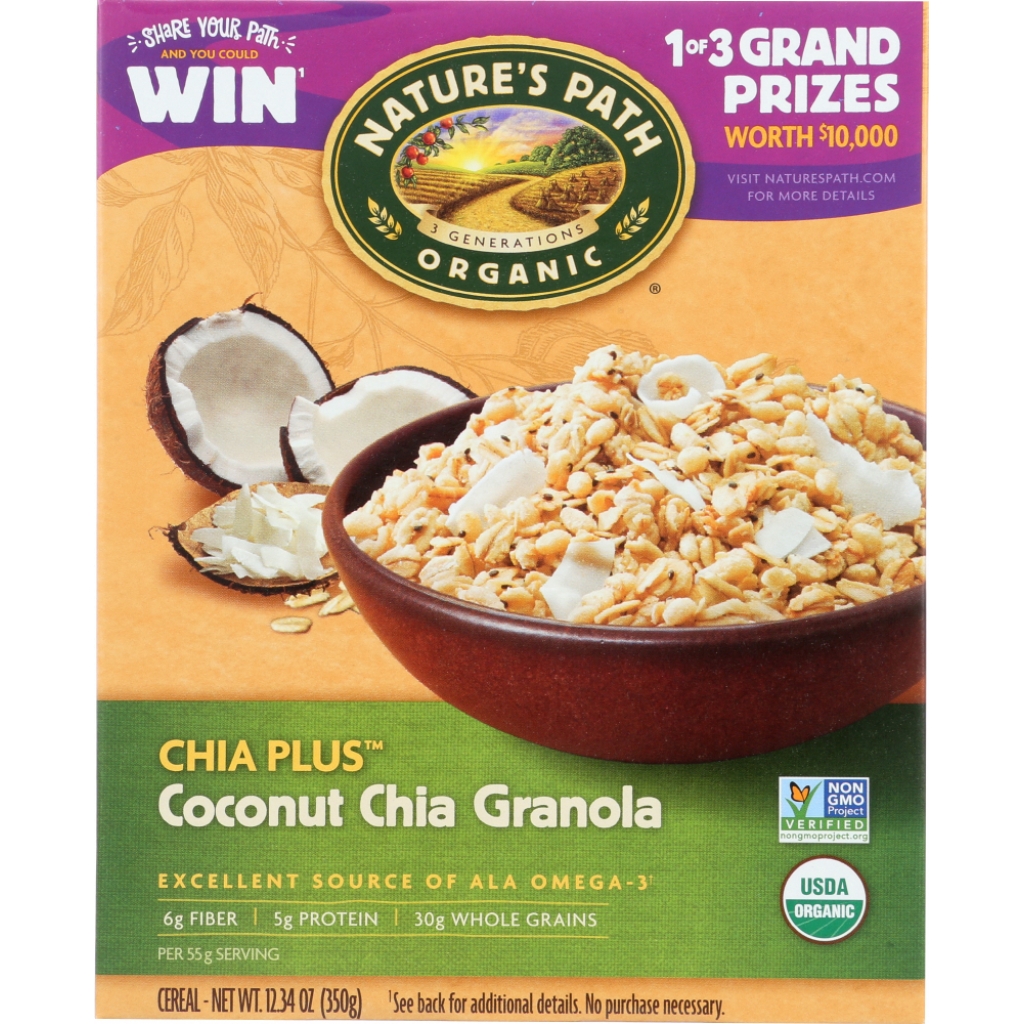 Organic Chia Plus Coconut Chia Granola Cereal - Nutritious Superfood Breakfast