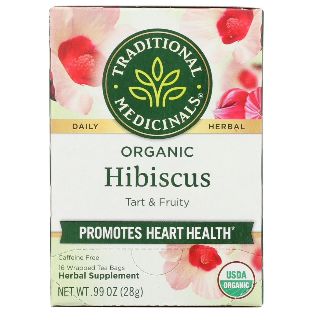 Organic Hibiscus Caffeine-Free Herbal Tea - 16 Bags, 0.99 oz