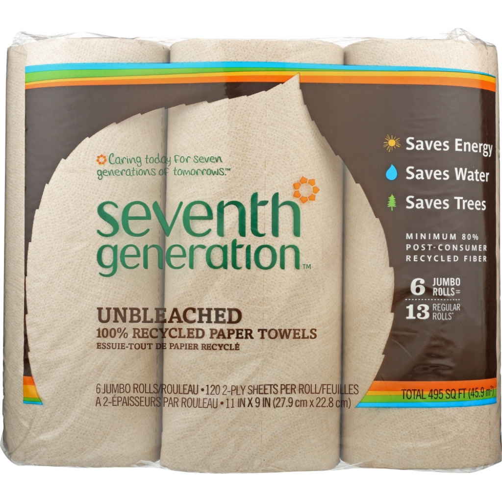 100% Unbleached Recycled Paper Towels