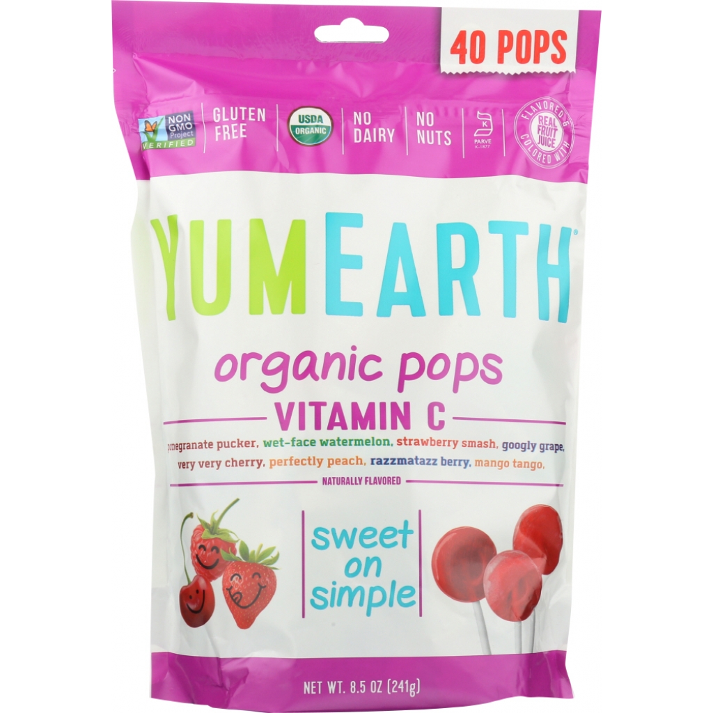 Organic Vitamin C Lollipops - 40 Count, 8.5 oz