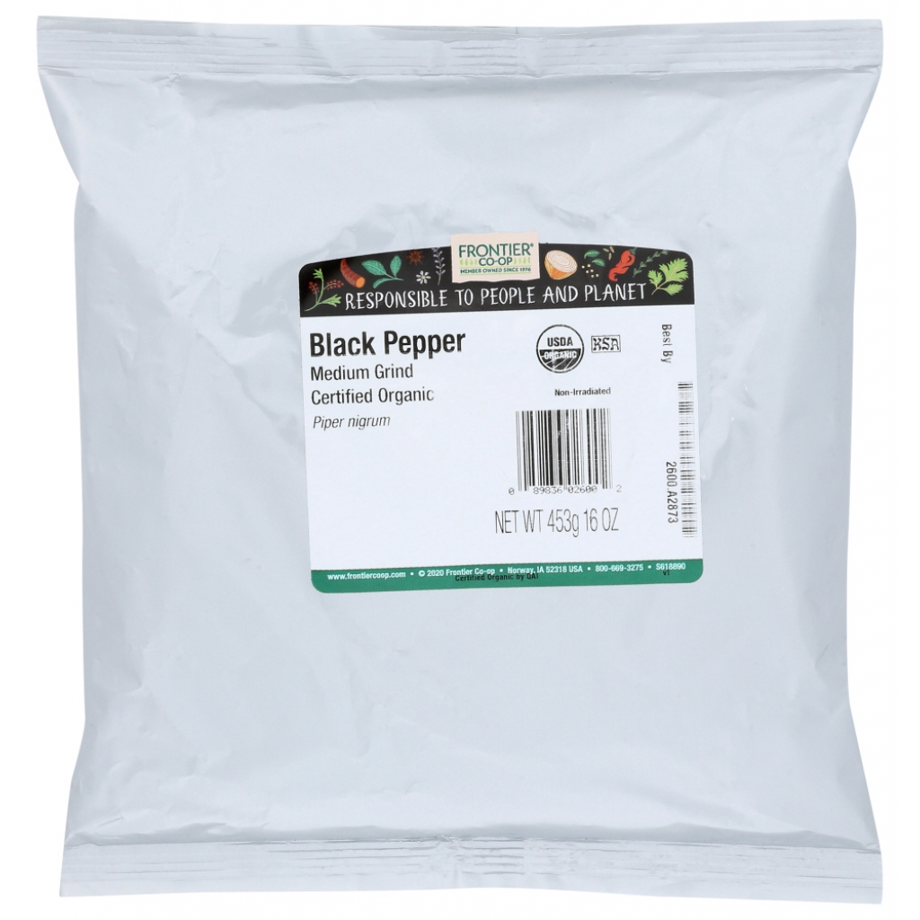 Organic Medium Grind Black Pepper - 16 oz