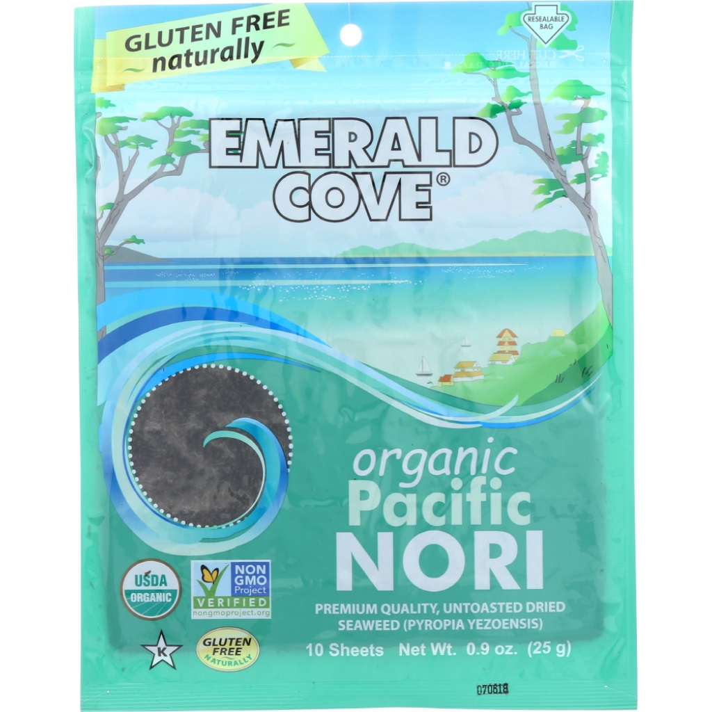 Organic Untoasted Nori Sheets, 10 Sheets