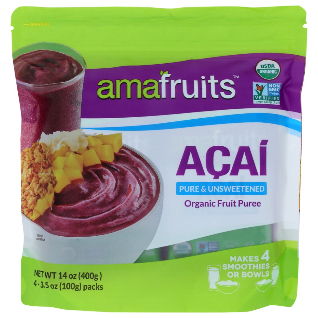 Açaí Pure and Unsweetened - 14 oz Wild-Harvested Superfruit Puree