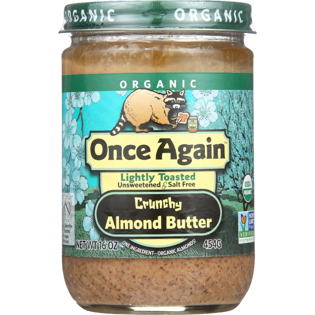 Organic Raw Crunchy Almond Nut Butter - 16 oz