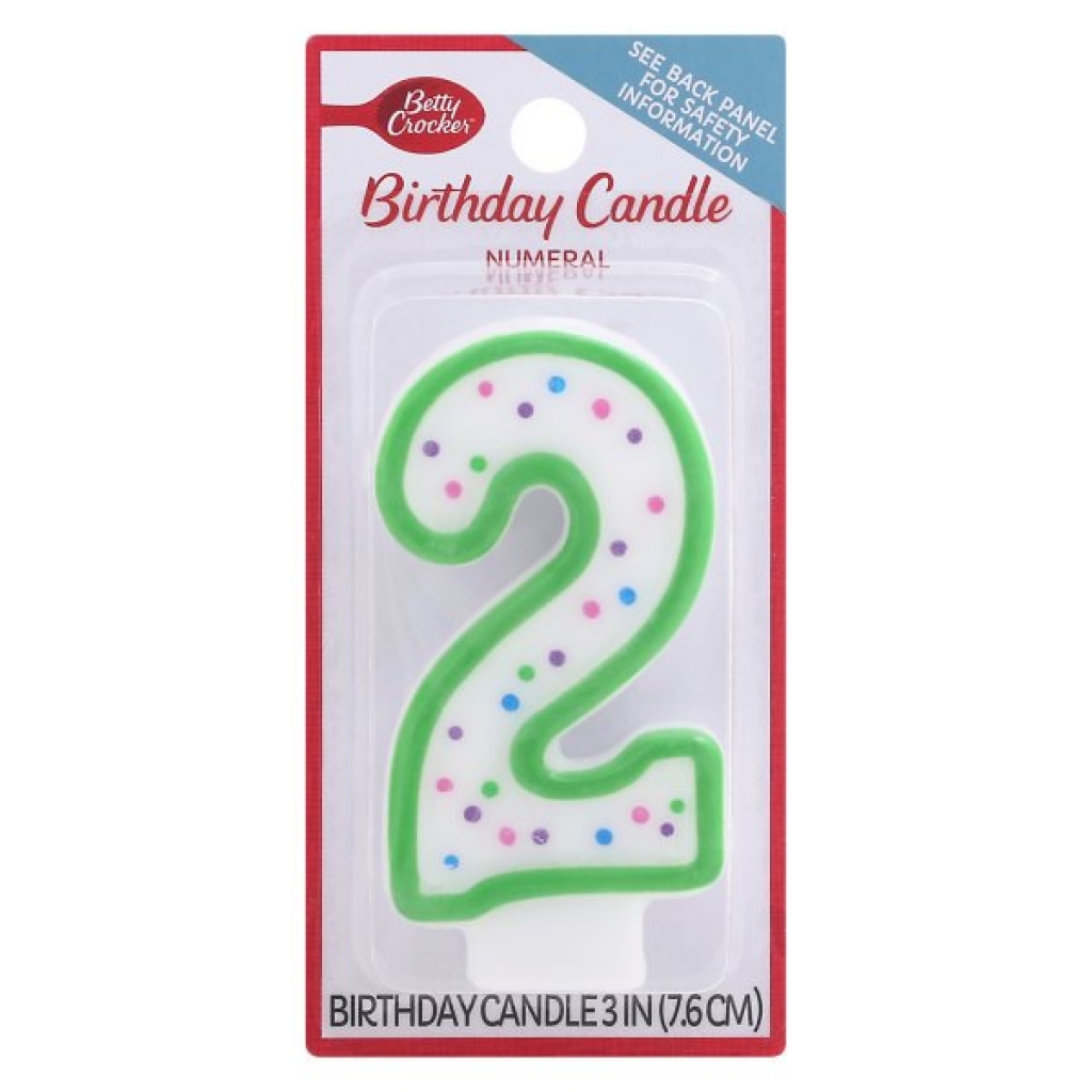 Numeral 2 Birthday Candle, 1 ea