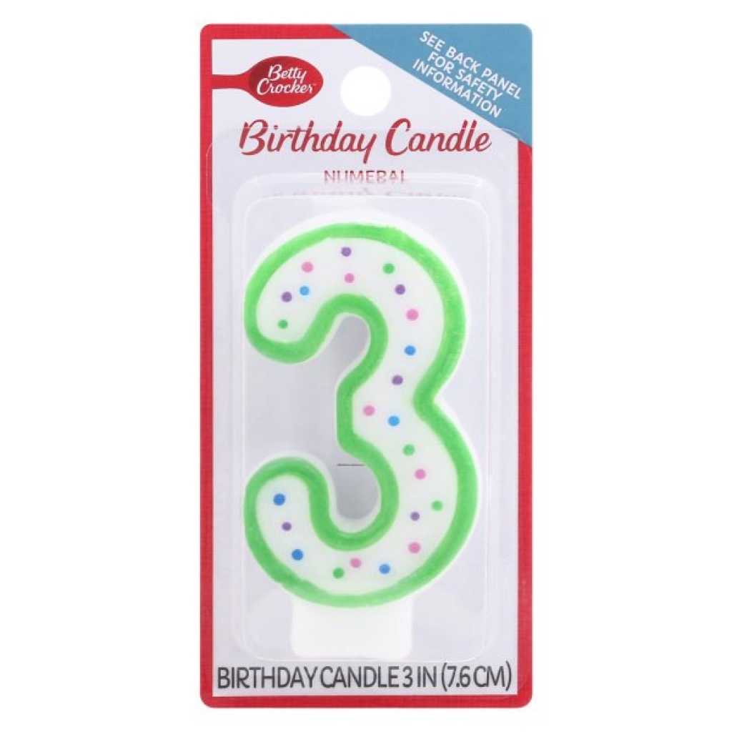 Birthday Candle Numeral 3 - 1 Each