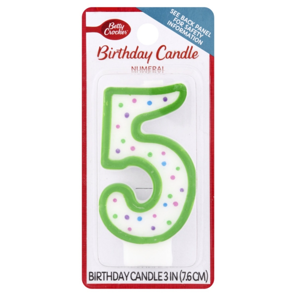 Birthday Candle Numeral 5 - 1 ea.