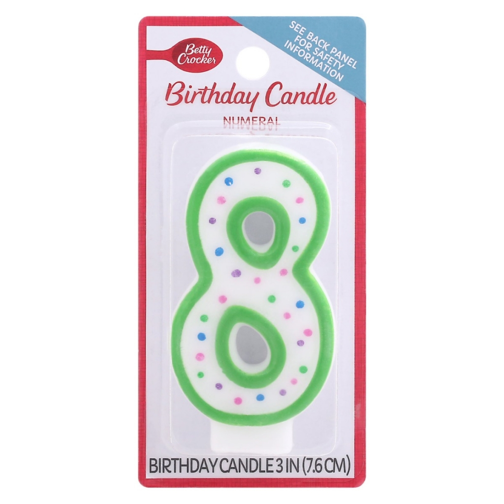 Betty Crocker Birthday Candle Numeral 8 - 1 ea