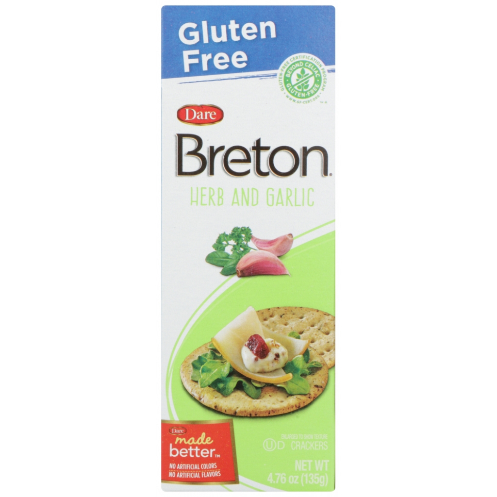 Gluten-Free Herb Garlic Breton Crackers, 4.76 oz