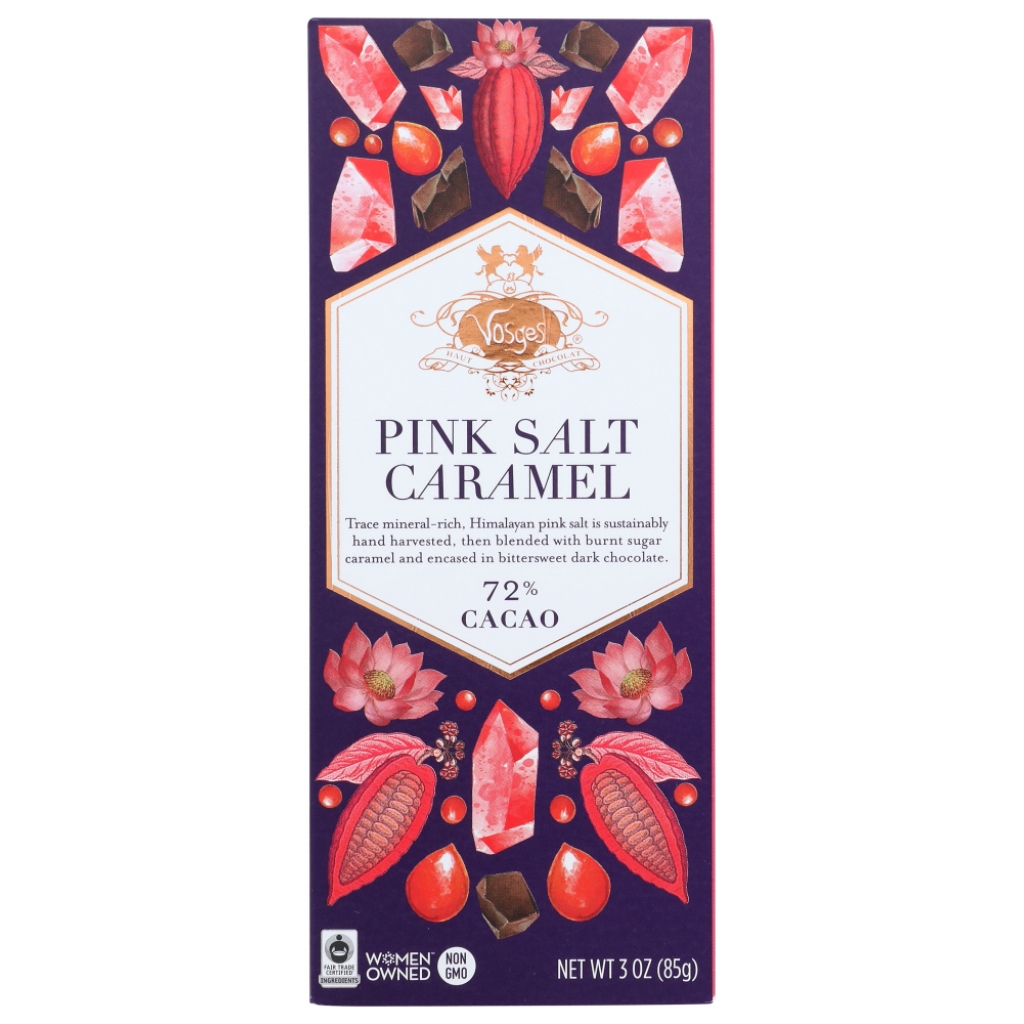 Pink Himalayan Crystal Salt Caramel Chocolate Bar - 3 oz