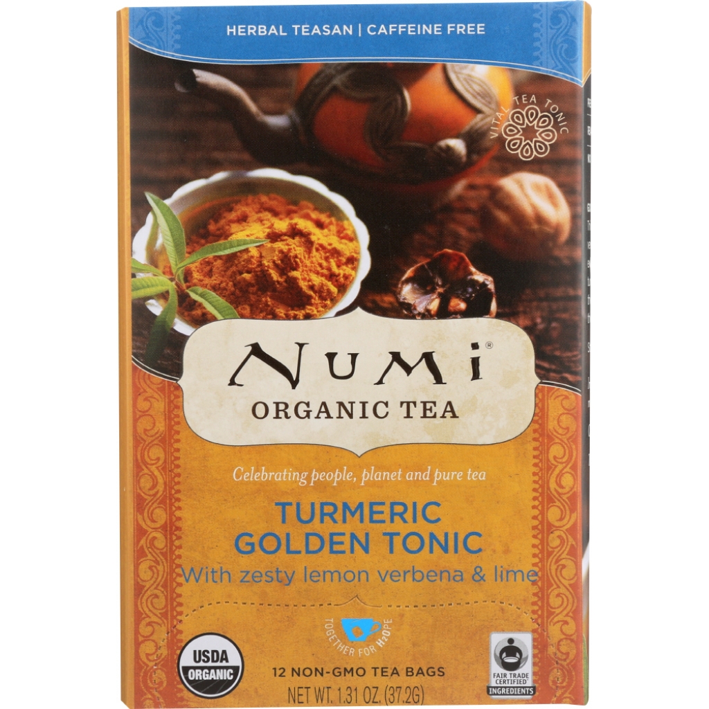 Turmeric Golden Tonic Tea - Wellness Focused Herbal Blend - 12 Bags