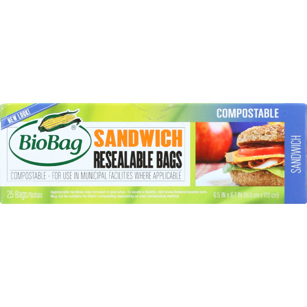 Resealable Sandwich Bags, 25 bg