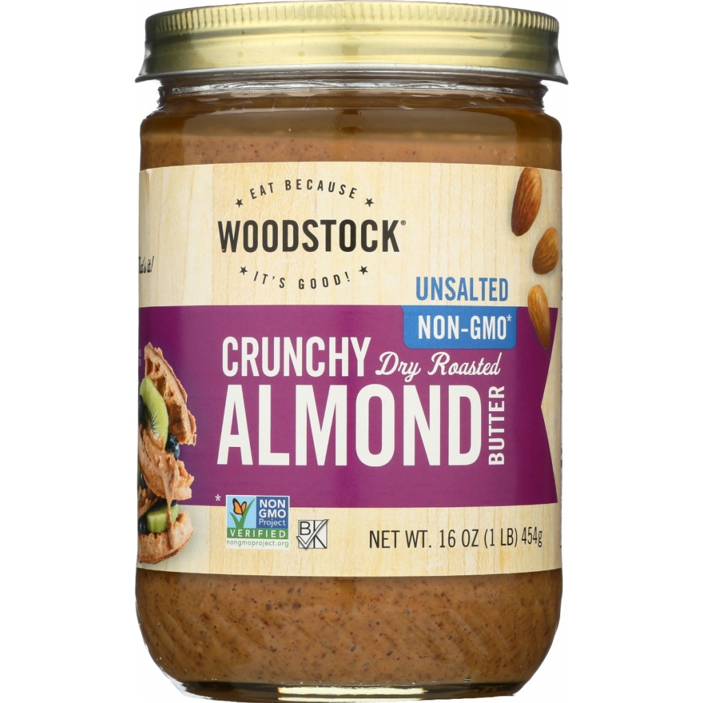 Unsalted Crunchy Almond Butter, 16 oz