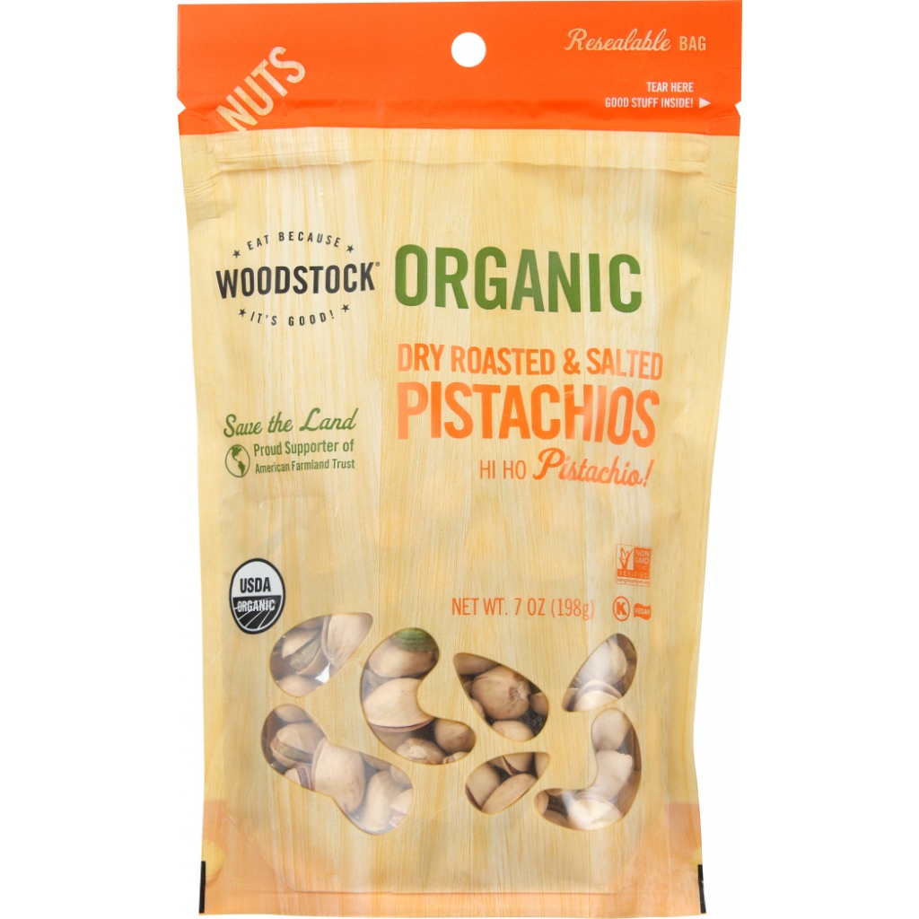 Organic Dry Roasted and Salted Pistachios - Wholesome Snack Option