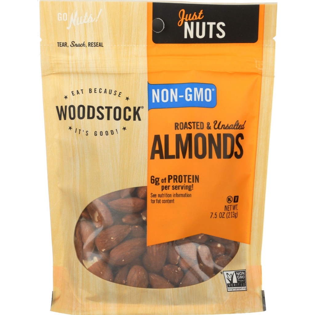 Premium Unsalted Roasted Almonds - 7.5 oz