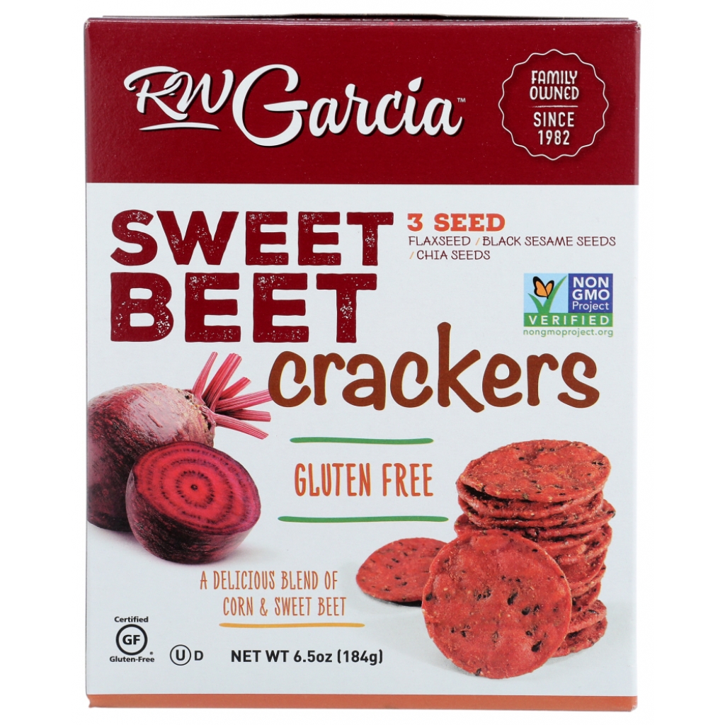 3Seed Sweet Beet Crackers - Gluten-Free Snack, 6.5 oz