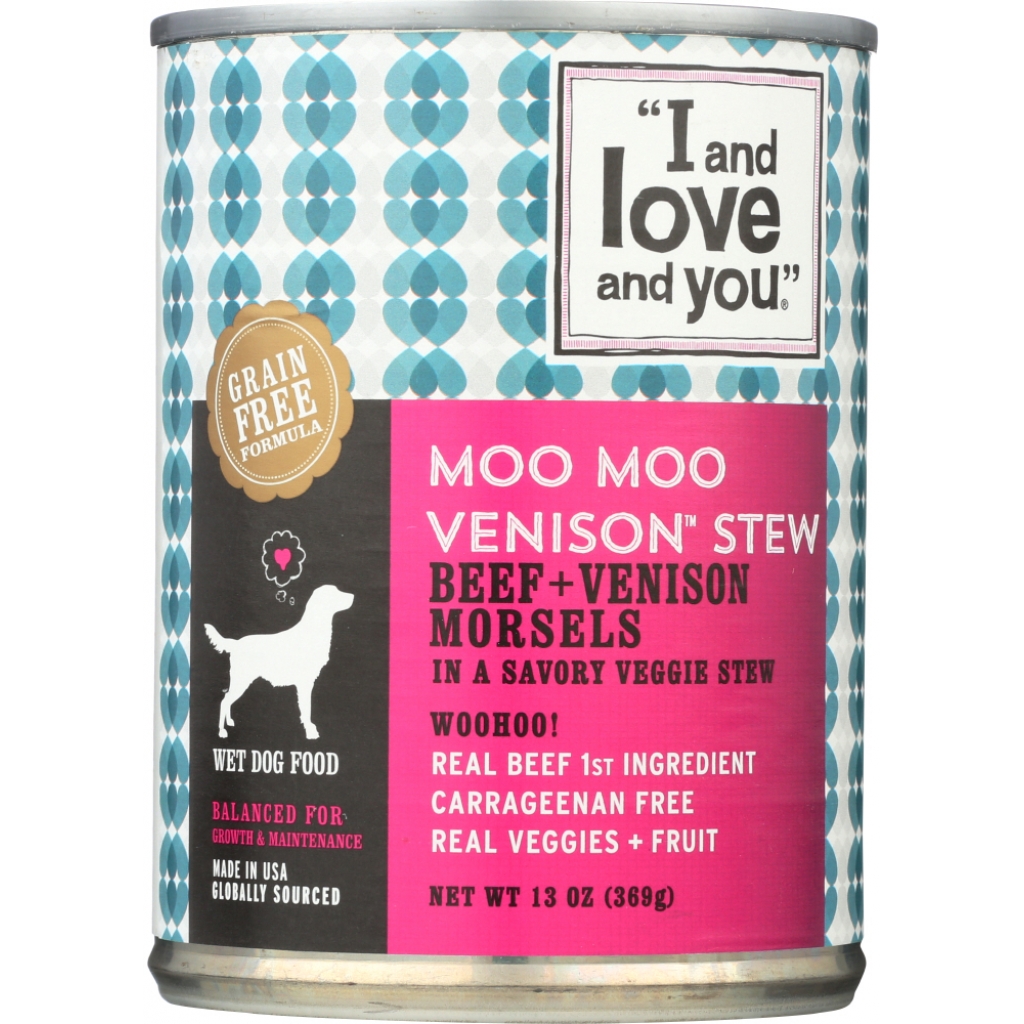 Moo Moo Venison Stew Dog Food Can - 13 oz