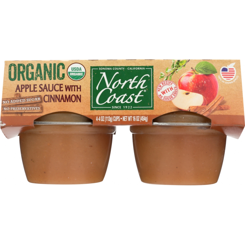 Organic Applesauce with Cinnamon 4-Pack - 16 oz