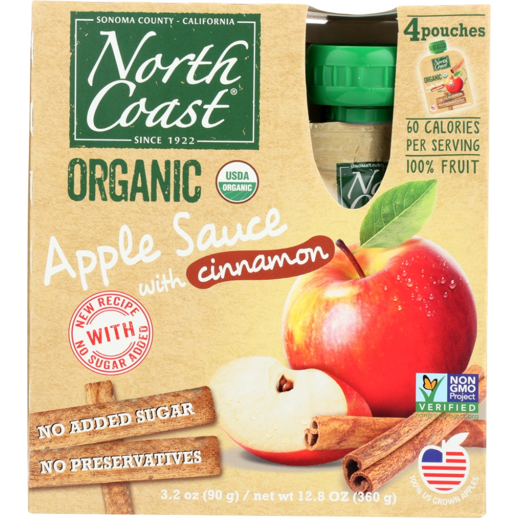 Organic Applesauce Cinnamon 4 Pack Pouch - 12.8 oz