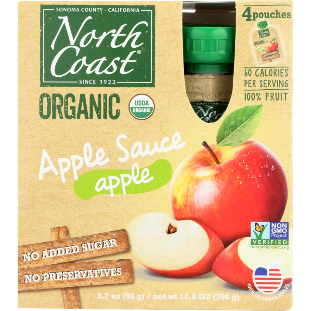 Organic Applesauce 4 Pack Pouches - 12.8 oz