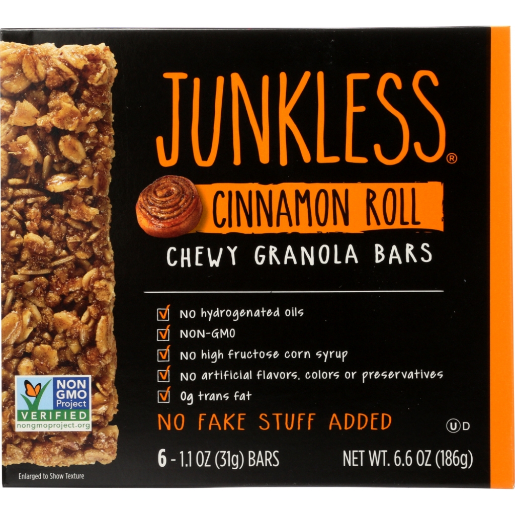 Cinnamon Roll Granola Bar, Healthy Snack, 6.6 oz